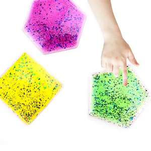 Brinquedo Educacional Colorido Soft Educational Kids Sensory Texture Square Montessori Liquid Filled Squeeze Bead Toy For Autism