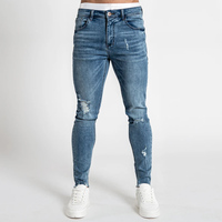 Jean Slim extensible pour hommes, pantalon en Denim bleu vintage, mode décontracté, nouvelle collection