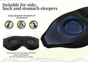 Mặt nạ mắt ngủ 3D ngăn chặn ánh sáng nhất, mờ đục và thoải mái hơn bọt nhớ với mặt nạ mắt bọt biển mật độ cao - Product Image 4