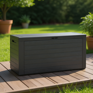 Boîte de rangement pour patio 45,7x17,3x21,7 pouces, solution de rangement extérieure imperméable, boîte de rangement rectangulaire en plastique pour terrasse - Product Image 2