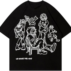 T-shirt ample et créatif à imprimé graffiti, manches courtes, respirant, anti-plis, col rond, style décontracté d'été, streetwear Y2K pour rappeurs - Product Image 3