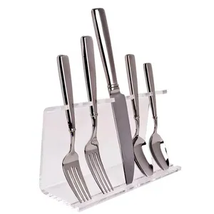 透明亚克力餐具架中的亚克力台面勺子架或钢笔展示银器餐具展示架