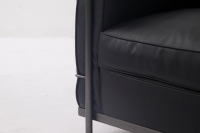 Chaise design moderne série LC Fauteuil en métal noir une place pour canapés de salon pour décoration d'appartement et d'hôtel