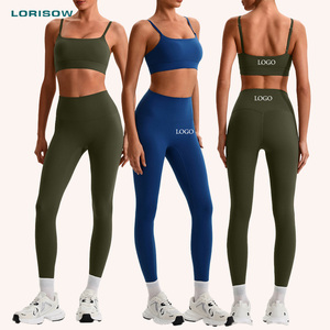 LORISOW Set Sportivo da Donna Personalizzabile con Logo, Leggings a Vita Alta e Top per Fitness, Yoga e <span class=keywords><strong>Palestra</strong></span>, Completo Sportivo in Due Pezzi - Product Image 1