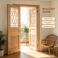 Construction Wholesale Solid Fir Wood Lattice Solid Wood Door Raw Unfinished Timber Door