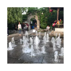 Fontaine d'eau sèche extérieure avec fontaine de danse de musique d'eau à bas prix cercle rond led fontaine de jet sautant éclairée