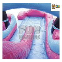 Parque Acuático Inflable de PVC FUN BOUNCE de 2 Carriles, Combo Life Is Good, para Uso Comercial, con Capacidad para Uso en Seco y Mojado