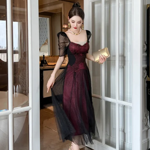 女性のための新しいエレガントな二層長いイブニングドレスプロムドレスカスタムレースドレス - Product Image 1