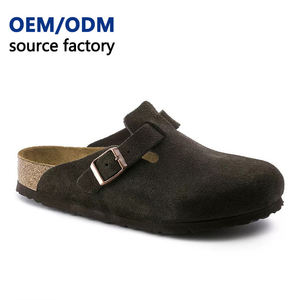 Zuecos de Cuero Genuino para Hombre, Cómodos, de Gamuza Vacuna, Punta Cerrada, con Plantilla de Corcho, para Interiores y Exteriores, Verano e Invierno - Product Image 1