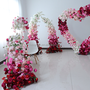 E Bảng Hoa Trang Trí Nội Thất Nhân Tạo Hoa Hồng Đỏ Hoa Trung Tâm Hoa Hồng Á Hậu Hàng Hoa Giả Hàng Màu Đỏ Cho Đám Cưới Bảng Trang Trí Nội Thất - Product Image 2