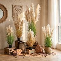 Plumes artificielles de roseaux et d'herbe de la pampa, douces, faites à la main, naturelles, pour la décoration florale de paysages, d'hôtels, d'espaces commerciaux et de vitrines