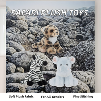Jouets en peluche d'animaux de la jungle personnalisés par HY Factory, peluches d'animaux de safari douces, tigres, lions, lémures, éléphants en coton PP