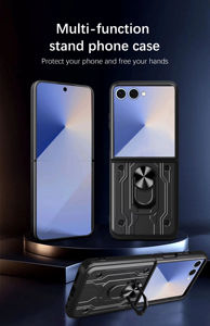 Étui de téléphone avec support anneau pour Samsung Galaxy Z Flip <span class=keywords><strong>7</strong></span>, protection hybride de l'appareil photo, fente pour cartes, compatible avec Samsung Z Flip 4 5 6 <span class=keywords><strong>7</strong></span> - Product Image 3