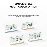 Réveil électronique LED transparent avec affichage de la température et de l'humidité de la semaine de la date pour la décoration intérieure, le salon ou le bureau