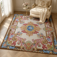 Tapis moderne de luxe léger fait main en laine et soie, motif personnalisé pleine taille, pour chambre à coucher, chevet, salon, tufté à la main