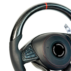 Volant de voiture sport en cuir et fibre de carbone personnalisé de qualité supérieure pour <span class=keywords><strong>Mercedes</strong></span>-Benz AMG GLC W212 W221 W222 W205 W204 <span class=keywords><strong>C220</strong></span> - Product Image 6
