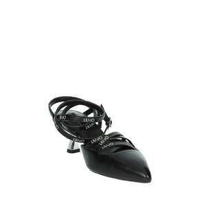 Liu-Jo Donna Slingback <b>Pump</b> <b>Black</b> Leather Pointed Toe Heel Women's Shoes - Product Image 5
