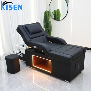 Kisen Multifunction Shampoo Bed Head Spa Foot Bath Thai Massage Table Electric Adjustable Salon Bed with Fashion Led Light - Product Image 3