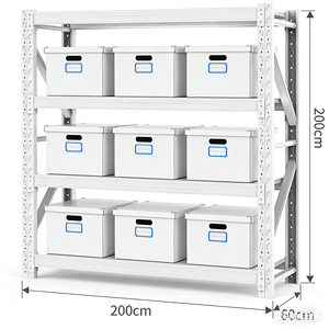 헤비 듀티 4~5단 볼트리스 메탈 선반 시스템, 산업용 보관 랙 (차고 및 창고용 스틸 선반) - Product Image 3