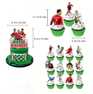 Articles de fête sur le thème du football pour les fans de football, décorations d'anniversaire incluant bannière, ballons et décorations Cristian0 R - Product Image 4