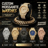 Montre Hip Hop Moissanite Personnalisée Tendance Iced Out pour Grossistes et Acheteurs de Mode Urbaine