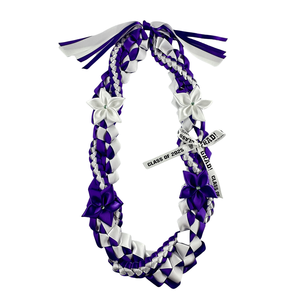 ริบบิ้นสองสีขนาด 7/8 นิ้ว สำหรับโอกาสพิเศษแบบฮาวาย พร้อมพวงหรีดแบบพันรอบสองสีขนาด 3/8 นิ้ว แบบเปิด - Product Image 2