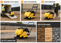 Compacteur à plaques avant haute efficacité MAXMACH SPC90 avec moteur Honda GX160 5,5 CV, garantie 1 an, vente chaude