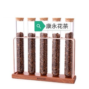 Tubo de ensayo de vidrio Koonan para almacenamiento de granos de café 15x150 con tapa de corcho para almacenamiento de café - Product Image 1