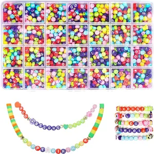 DIY Girl Jewelry Making Set With Acrylic Letter Beads For Children's Beaded Toys