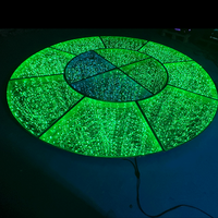 Plancher de danse LED 3D à miroir, 7 canaux RGB, à changement de couleur, effet étincelant, pour mariages et fêtes, diamètre 3000 mm, avec télécommande