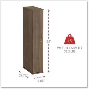 Armario Moderno de Madera de Nogal Serie Alera Valencia, 11.88w X 22.78d X 65h, Muebles para Dormitorio, Taller, Apartamento, MDF Plegable - Product Image 3
