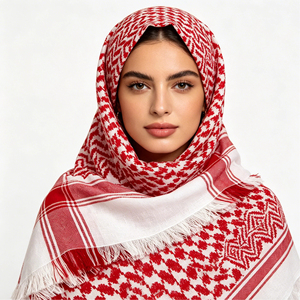 Pañuelo Árabe 100% Poliéster, Ghutra Tradicional, Talla Grande, Diseño a Cuadros, para Pedidos al por Mayor, Entrega Rápida - Product Image 2