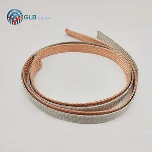 Luva de proteção para cabos de metal trançado de fio de cobre estanhado de alta qualidade, 6 mm de largura e 8 mm de largura