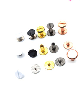 M3 M4 M5 chủ đề thép không gỉ Chicago vít 10x10x4mm biểu tượng tùy chỉnh đồng thau vành đai da đinh tán đặc biệt túi các bộ phận phụ kiện - Product Image 5