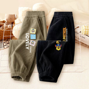 2025 Novos Meninos Calças para Primavera Outono Legal Handome Sweatpants Fino Corduroy Calças Compridas em Straight Cargo Jeans Estilos - Product Image 3