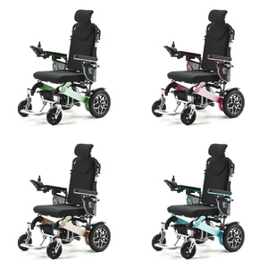 Fauteuil roulant motorisé inclinable à cadre de différentes couleurs, fauteuil roulant électrique intelligent entièrement automatique pour personnes handicapées - Product Image 5