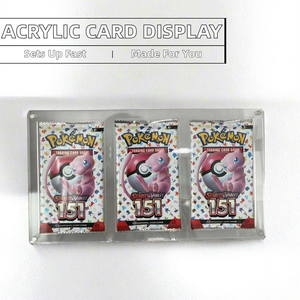 Boîte de présentation pour <span class=keywords><strong>cartes</strong></span> Pokémon originales en acrylique transparent personnalisées TCG, 1ère édition, paquets de boosters anglais, sac d'amélioration One Piece - Product Image 2