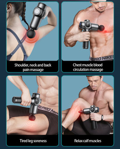 Pistola de masaje muscular de mano profesional de bajo ruido, percusión de tejido profundo gris, 8 cabezales de masaje, Material ABS, pantalla táctil LCD - Product Image 5