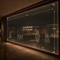 Écran LED transparent sur mesure pour vitrine de musée, cloison en verre, projet commercial en verre