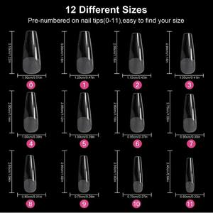 Venta al por mayor 600 piezas medio mate acrílico transparente uñas postizas cubierta completa <span class=keywords><strong>Ballet</strong></span> suave Gel puntas de uñas - Product Image 3