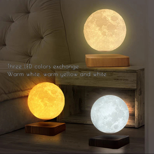 Minimalist Design Brightness 3D Printing Lunar <b>Lamp</b> Color Changing LED Magnetic Levitation 14cm Moon for Bedroom Night Light - Product Image 3