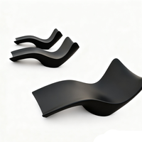 Chaise longue moderne en FRP de qualité commerciale, sans décoloration, sans fissures, pliage, découpe, ergonomique, en forme de S, personnalisable, imperméable, toute l'année