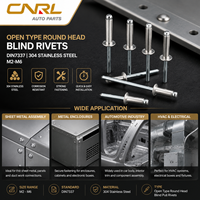 Vente Flash : Rivets aveugles à tête ronde ouverte en acier inoxydable 304 DIN7337 M2-M6 pour l'assemblage de tôles