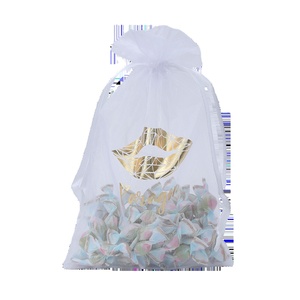Sac en organza transparent de haute qualité avec cordon de serrage pour bonbons et bijoux, personnalisable avec logo, réutilisable, sac cadeau en organza transparent - Product Image 1