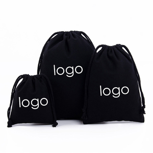 Borsa privata privata in tela di lino di cotone nero con logo stampato in <span class=keywords><strong>bianco</strong></span> per borsa cappello scarpe per imballaggio custodia antipolvere - Product Image 6