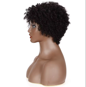 Estilo caliente Precio al por mayor Rizado Rizo corto Miel Rubio Visón Virgen Alta densidad Dreadlock 100% Cabello humano Topper Pelucas - Product Image 4