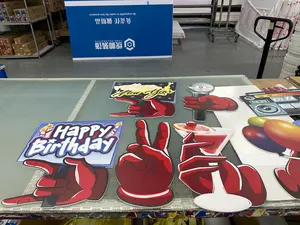 New Popular Big Red Hand Props Grip To Photograph Larger Size Photo Booth Props With Handle Pvc Foam Board