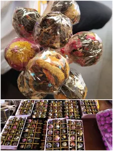 black tea and flower hand roll blooming tea balls wholesale artistic tea gift packaging