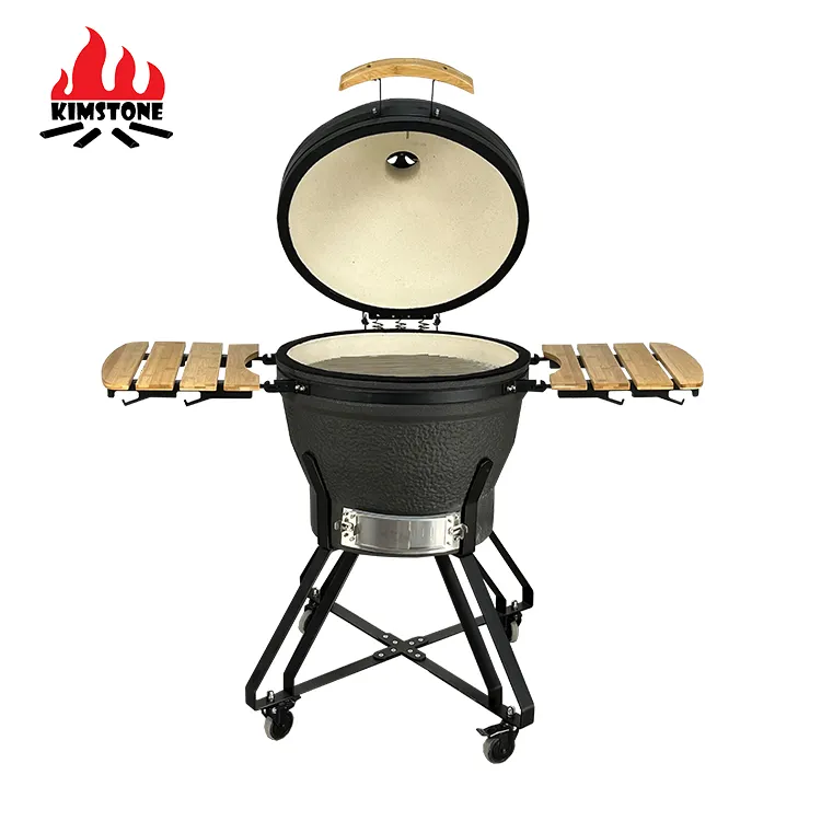 KIMSTONE kimber series Kamado grill 24 inch Noble and beautiful gray foam glaze ceramic barbecue oven