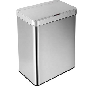 13 Gallon 50 Liter Stainless <strong>Steel</strong> Waste <strong>Bin</strong> Touchless Rectangular Motion Sensor Trash Can Smart Garbage Can for Kitchen - Product Image 1